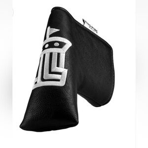 Kingpins Golf Black and White Leather Headcover Putter Blade magnetic